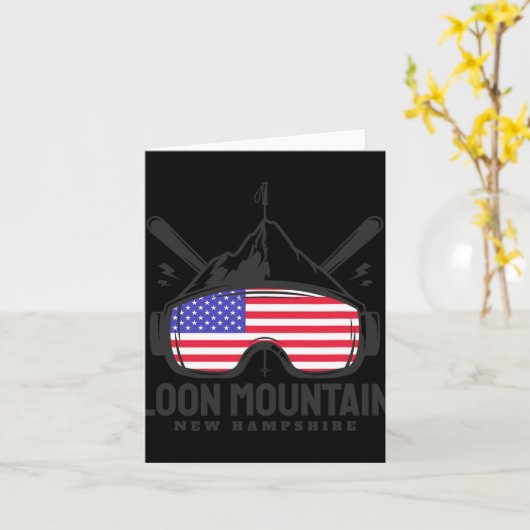 Loon Mountain New Hampshire Usa Ski Retro Skiing  Kaart (Gele Bloem)