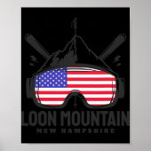 Loon Mountain New Hampshire Usa Ski Retro Skiing  Poster (Voorkant)