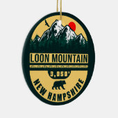 Loon Mountain NH — Retro  skilvenirs Keramisch Ornament (Rechts)