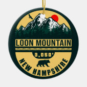 Loon Mountain NH — Retro  skilvenirs Keramisch Ornament (Voorkant)
