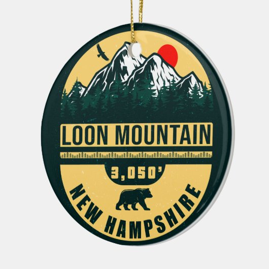 Loon Mountain NH — Retro  skilvenirs Keramisch Ornament (Links)