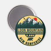 Loon Mountain NH — Retro  skilvenirs Magneet (Voorkant / Achterkant)