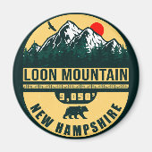 Loon Mountain NH — Retro  skilvenirs Magneet (Voorkant)