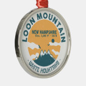 Loon Mountain NH — Retro  skilvenirs Metalen Ornament (Rechts)