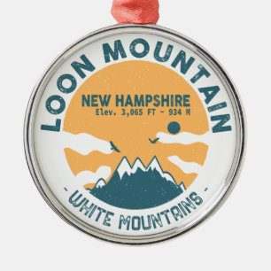 Loon Mountain NH — Retro  skilvenirs Metalen Ornament