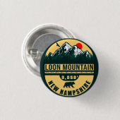 Loon Mountain NH — Retro  skipaarten 60 s Ronde Button 3,2 Cm (Voorkant /achterkant)