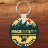 Loon Mountain NH — Retro  skipaarten 60 s Sleutelhanger (Voorkant)