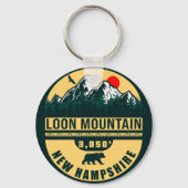 Loon Mountain NH — Retro  skipaarten 60 s Sleutelhanger (Achterkant)
