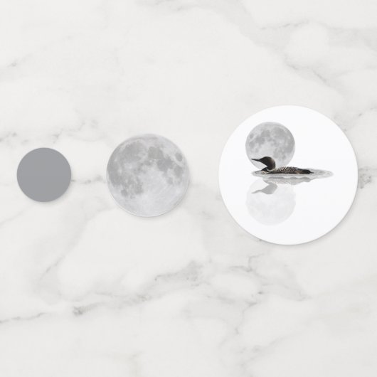 Loon onder Volle Maan Tafel Confetti (Achterkanten)