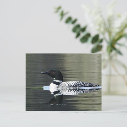 Loon op een bergmeer briefkaart (Staand voorkant)