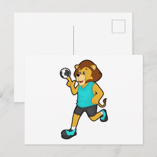 Loon op handballspeler met handbal briefkaart (Voorkant / Achterkant)