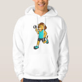 Loon op handballspeler met handbal hoodie (Voorkant)