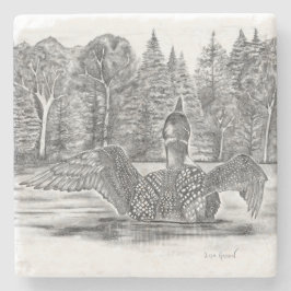 Loon op Lake Stenen Onderzetter