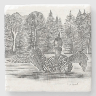 Loon op Lake Stenen Onderzetter