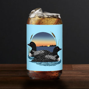 Loon paar zonsondergang blauw blikvorm glas