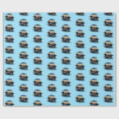 Loon paar zonsondergang blauw cadeaupapier (Vlak)