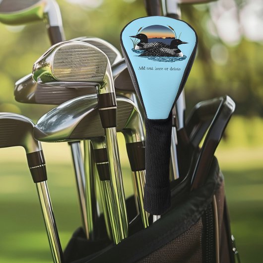 Loon paar zonsondergang blauw golfheadcover