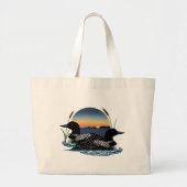 Loon paar zonsondergang blauw grote tote bag (Voorkant)