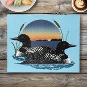Loon paar zonsondergang blauw legpuzzel