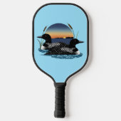 Loon paar zonsondergang blauw pickleball paddle (Achterkant)