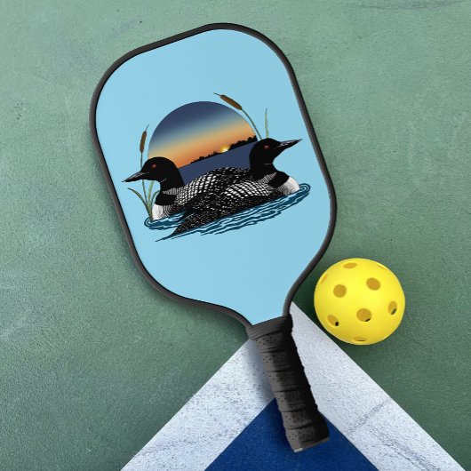 Loon paar zonsondergang blauw pickleball paddle