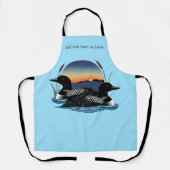 Loon paar zonsondergang blauw schort (Voorkant)