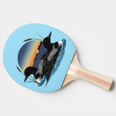 Loon paar zonsondergang blauw tafeltennisbatje (Zijkant)