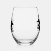 Loon paar zonsondergang blauw wijnglas zonder voet (Links)