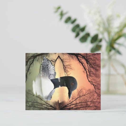 Loon Reflections Briefkaart (Staand voorkant)