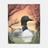 Loon Reflections Fleece Deken (Voorkant)