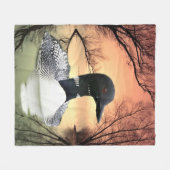 Loon Reflections Fleece Deken (Voorkant (Horizontaal))