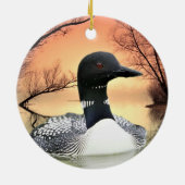 Loon Reflections Keramisch Ornament (Achterkant)