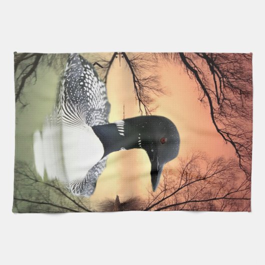 Loon Reflections Theedoek (Horizontaal)