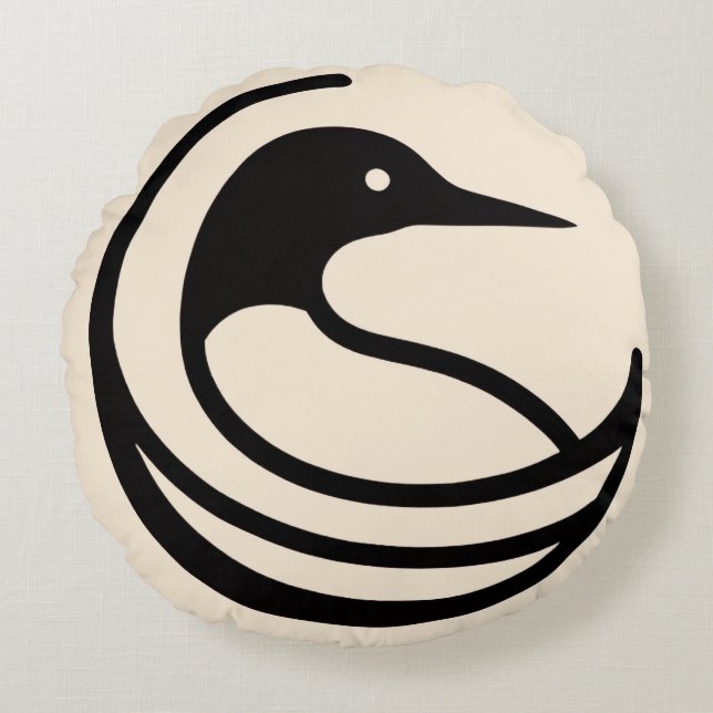 Loon Rond Kussen (Voorkant)