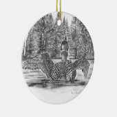 Loon spreidende vleugels keramisch ornament (Rechts)