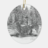 Loon spreidende vleugels keramisch ornament (Links)