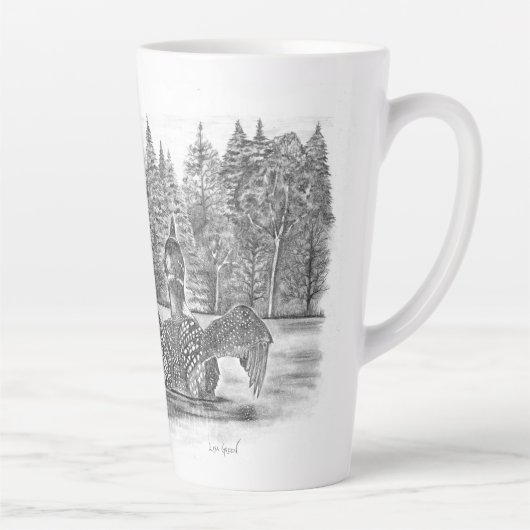 Loon spreidt zijn vleugels latte Mok (Rechts)