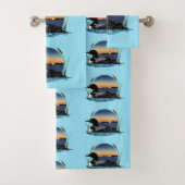 Loon Sunset Blue Bad Handdoek (Insitu)