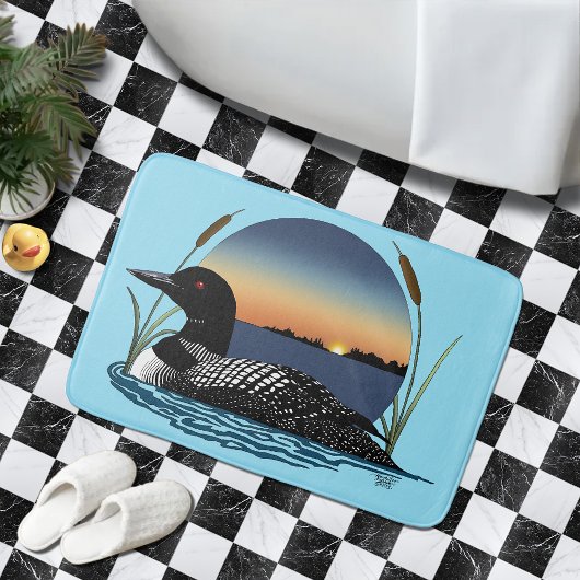 Loon Sunset Blue Badmat
