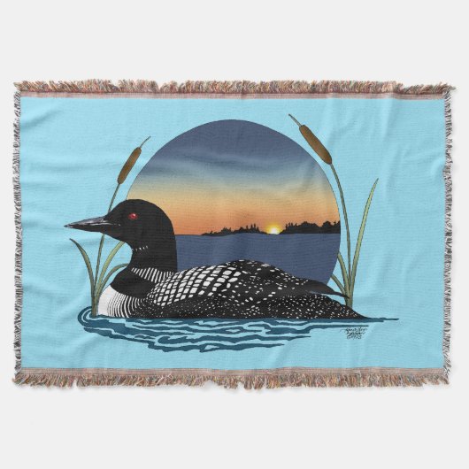 Loon Sunset Blue Deken (Voorkant)
