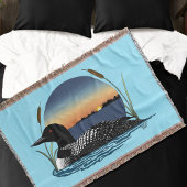 Loon Sunset Blue Deken