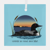 Loon Sunset Blue Glas Ornament (Achterkant)