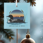 Loon Sunset Blue Glas Ornament