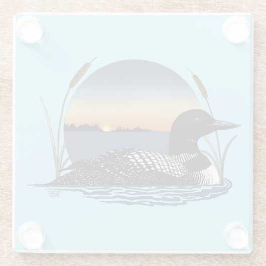 Loon Sunset Blue Glazen Onderzetter (Achterkant)