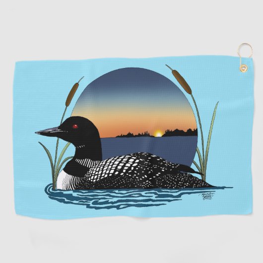 Loon Sunset Blue Golfhanddoek (Horizontaal)