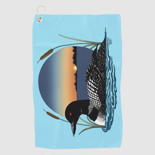 Loon Sunset Blue Golfhanddoek (Voorkant)
