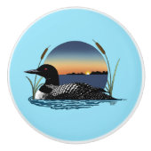 Loon Sunset Blue Keramische Knop (Voorkant)