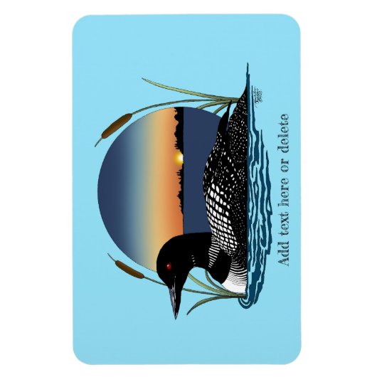Loon Sunset Blue Magneet (Verticaal)