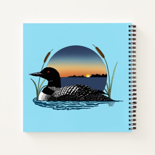 Loon Sunset Blue Notitieboek (Achterkant)