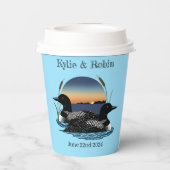 Loon Sunset Blue Papieren Bekers (Achterkant)
